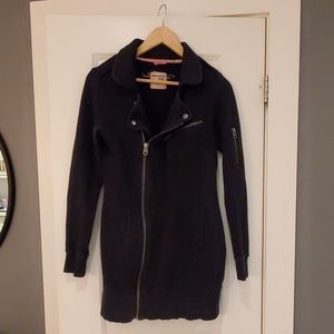 Long black zip up sweater
